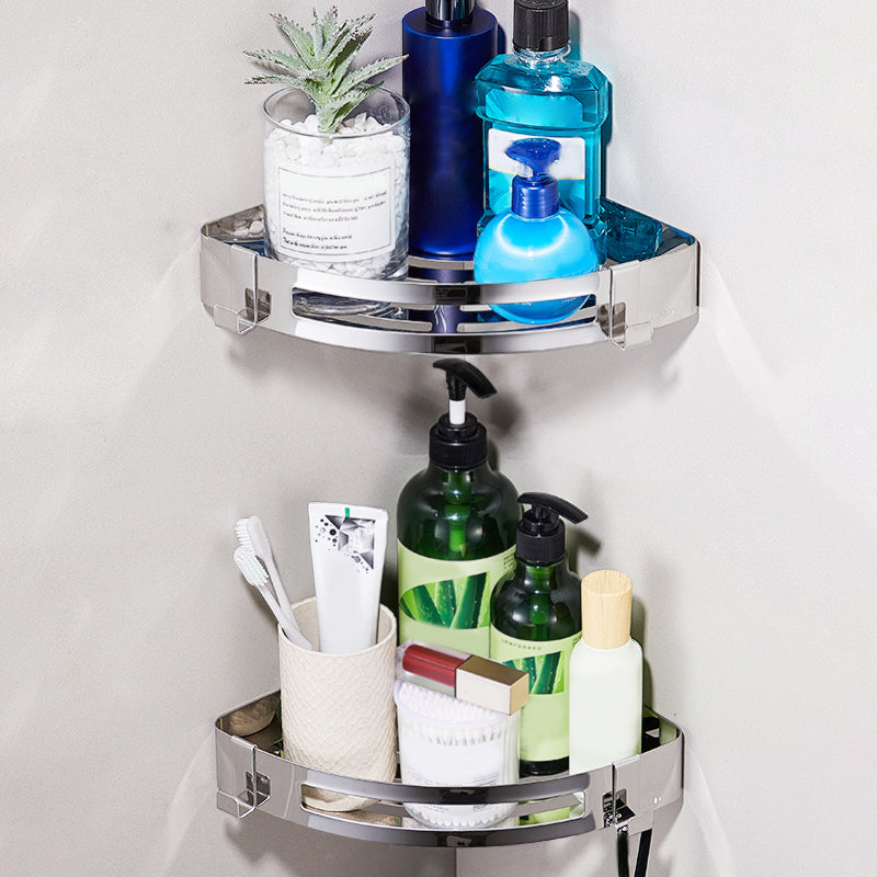 Lisslune | Polished Chrome Bathroom Accessory Set Modern Bathroom Shelf Stainless Steel