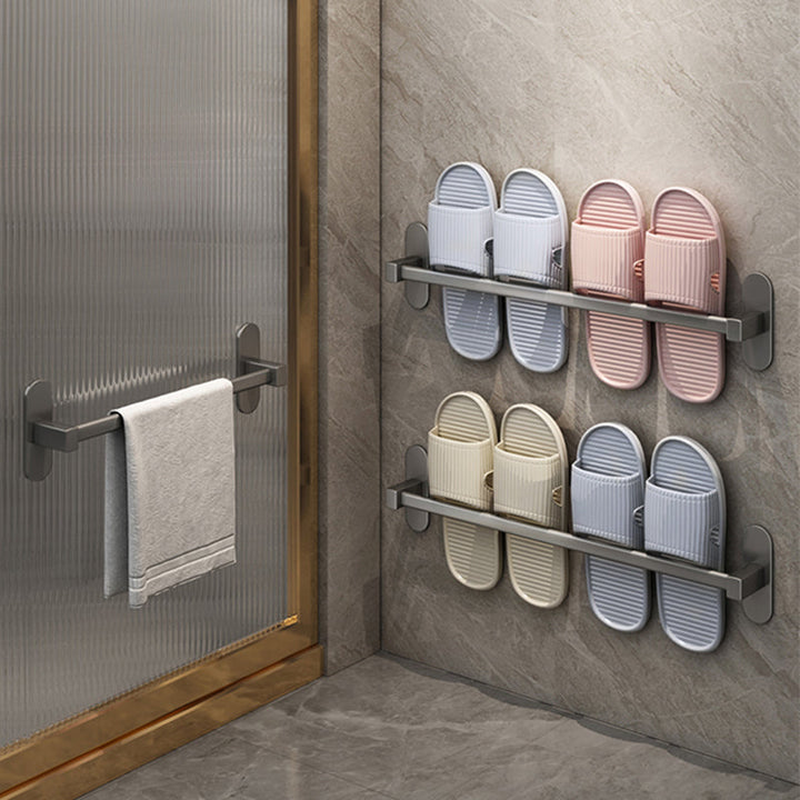 Lisslune | Gray Bathroom Accessory Set Modern 1/2 - Piece Bathroom Shelf Rustproof