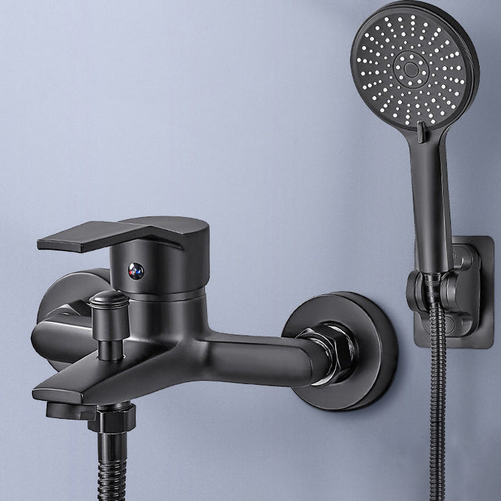 Lisslune | Wall-mounted fixed bathtub faucet lever handle with hand shower