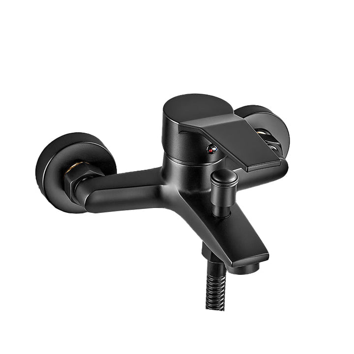 Lisslune | Wall-mounted fixed bathtub faucet lever handle with hand shower