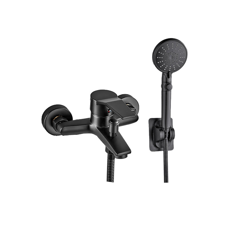 Lisslune | Wall-mounted fixed bathtub faucet lever handle with hand shower