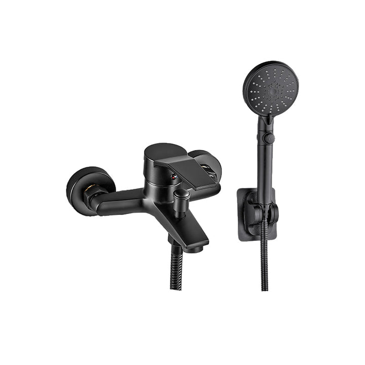 Lisslune | Wall-mounted fixed bathtub faucet lever handle with hand shower