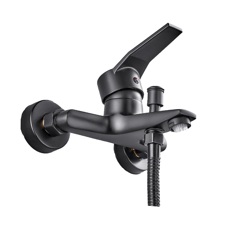 Lisslune | Wall-mounted fixed bathtub faucet lever handle with hand shower