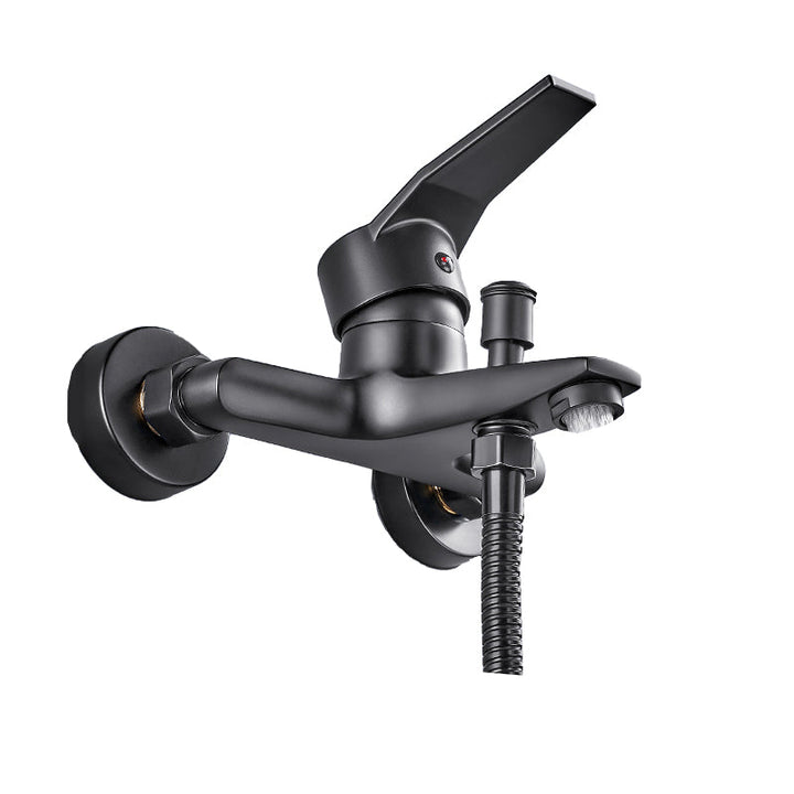 Lisslune | Wall-mounted fixed bathtub faucet lever handle with hand shower
