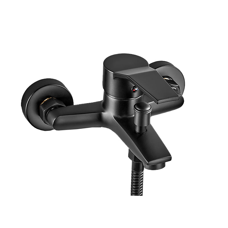 Lisslune | Wall-mounted fixed bathtub faucet lever handle with hand shower