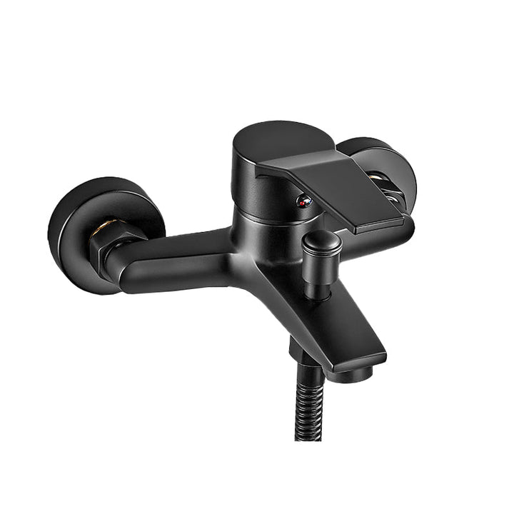 Lisslune | Wall-mounted fixed bathtub faucet lever handle with hand shower