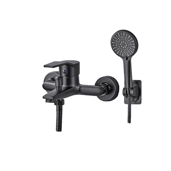 Lisslune | Wall-mounted fixed bathtub faucet lever handle with hand shower