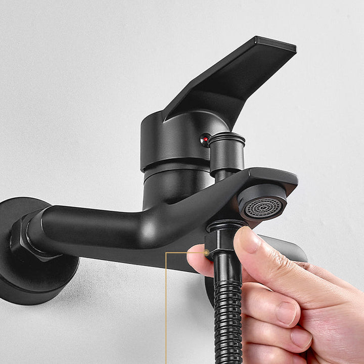 Lisslune | Wall-mounted fixed bathtub faucet lever handle with hand shower