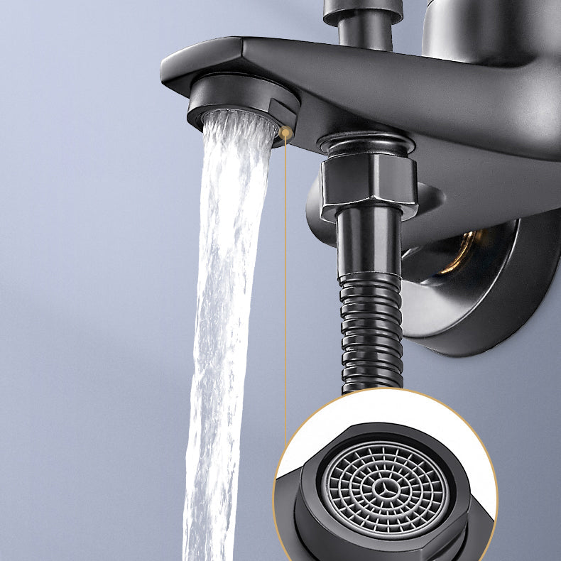 Lisslune | Wall-mounted fixed bathtub faucet lever handle with hand shower