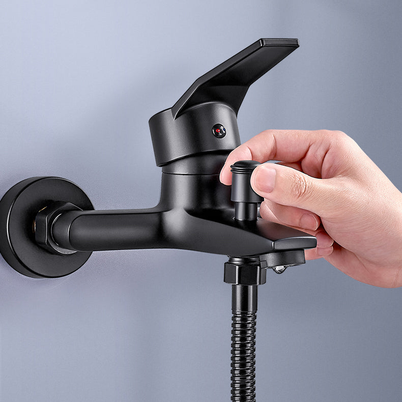 Lisslune | Wall-mounted fixed bathtub faucet lever handle with hand shower