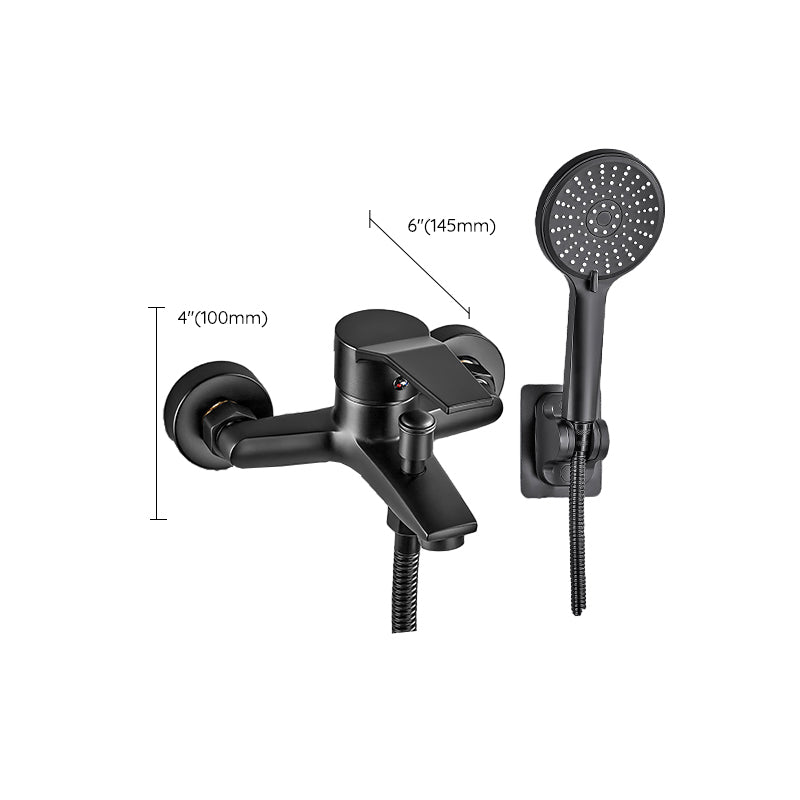 Lisslune | Wall-mounted fixed bathtub faucet lever handle with hand shower