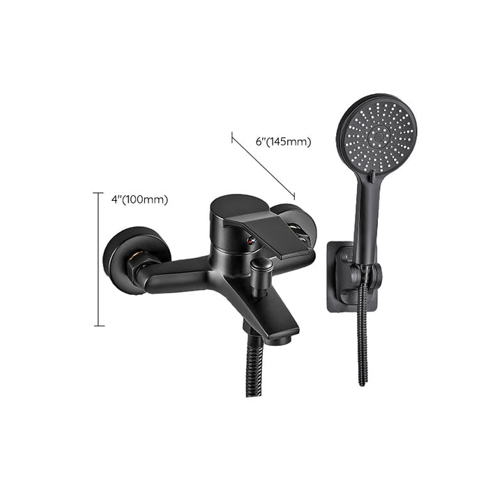Lisslune | Wall-mounted fixed bathtub faucet lever handle with hand shower