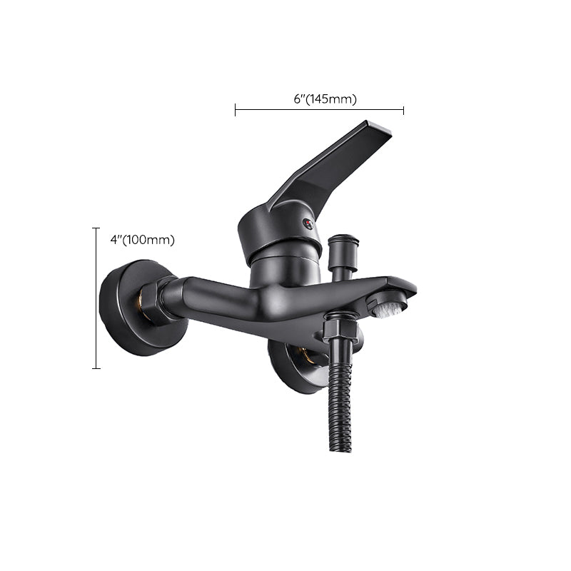 Lisslune | Wall-mounted fixed bathtub faucet lever handle with hand shower