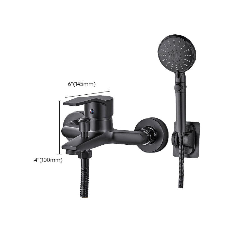 Lisslune | Wall-mounted fixed bathtub faucet lever handle with hand shower