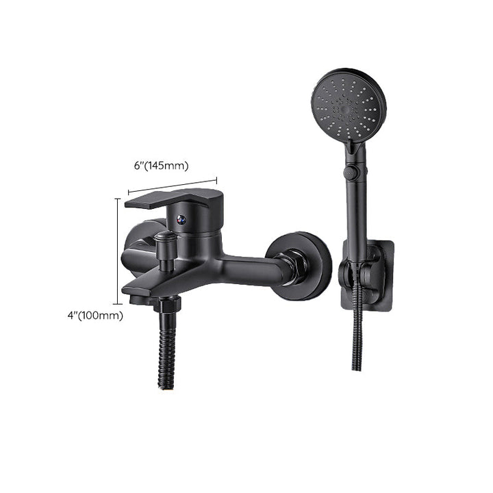 Lisslune | Wall-mounted fixed bathtub faucet lever handle with hand shower