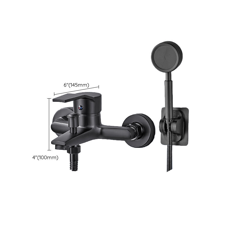 Lisslune | Wall-mounted fixed bathtub faucet lever handle with hand shower
