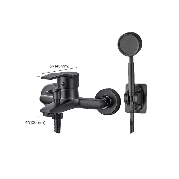 Lisslune | Wall-mounted fixed bathtub faucet lever handle with hand shower
