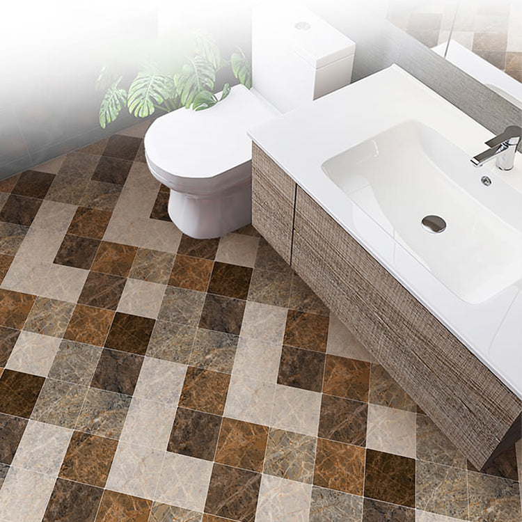 Lisslune | Brown non-slip floor tile 30 cm x 60 cm brick effect single tile PVC