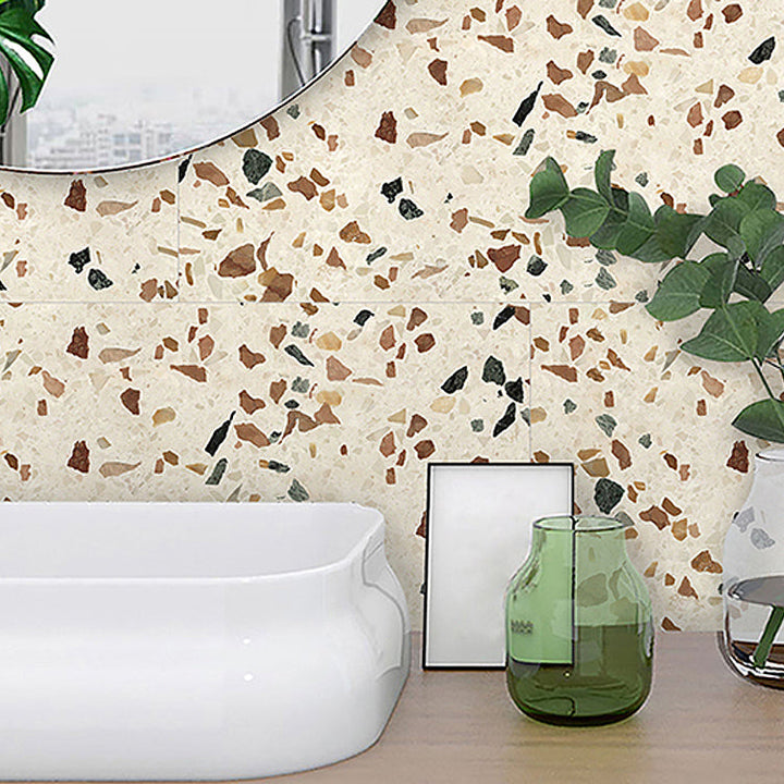 Lisslune | Brown non-slip floor tile 30 cm x 60 cm brick effect single tile PVC
