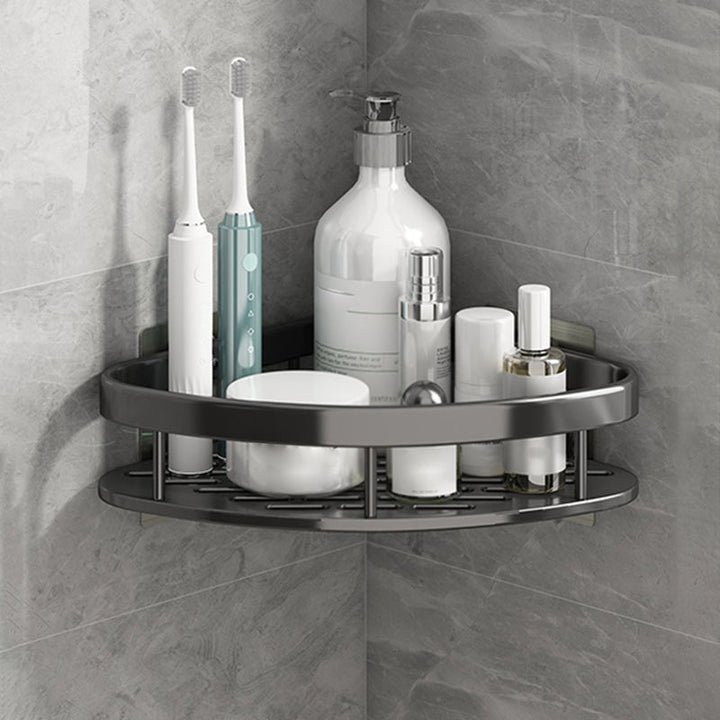 Lisslune | Silver/Black Bathroom Accessories Set Modern 1/2/3 - Piece Bathroom Shelf