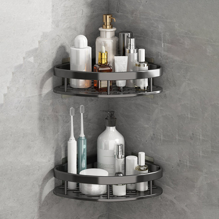 Lisslune | Silver/Black Bathroom Accessories Set Modern 1/2/3 - Piece Bathroom Shelf
