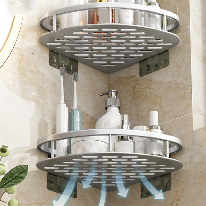 Lisslune | Silver/Black Bathroom Accessories Set Modern 1/2/3 - Piece Bathroom Shelf