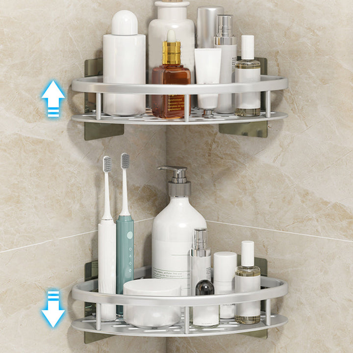 Lisslune | Silver/Black Bathroom Accessories Set Modern 1/2/3 - Piece Bathroom Shelf
