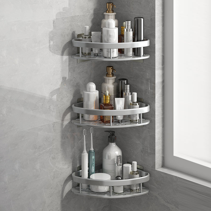 Lisslune | Silver/Black Bathroom Accessories Set Modern 1/2/3 - Piece Bathroom Shelf