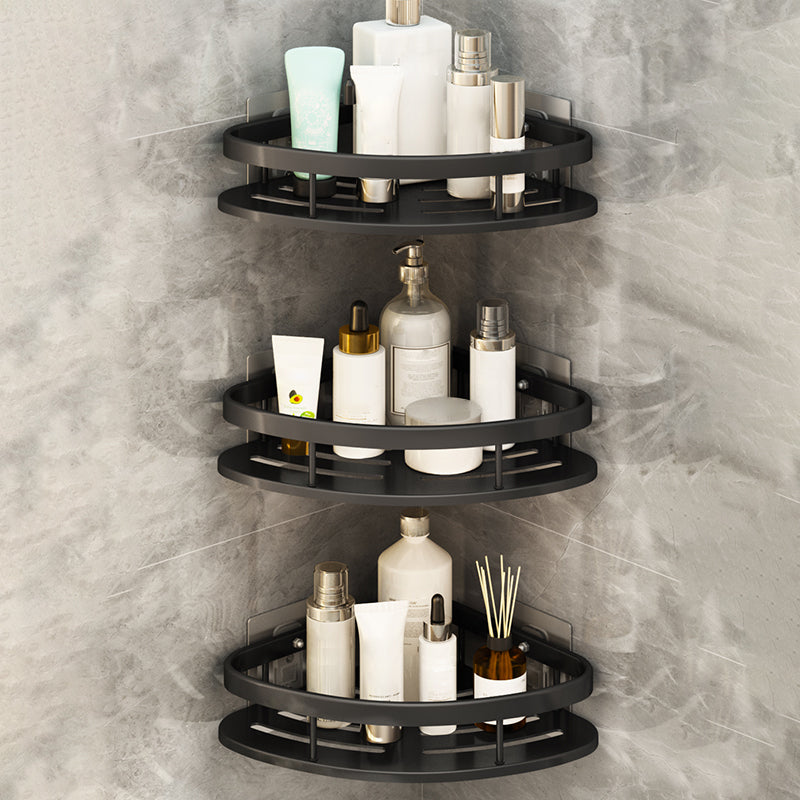 Lisslune | Silver/Black Bathroom Accessories Set Modern 1/2/3 - Piece Bathroom Shelf