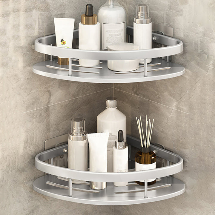 Lisslune | Silver/Black Bathroom Accessories Set Modern 1/2/3 - Piece Bathroom Shelf