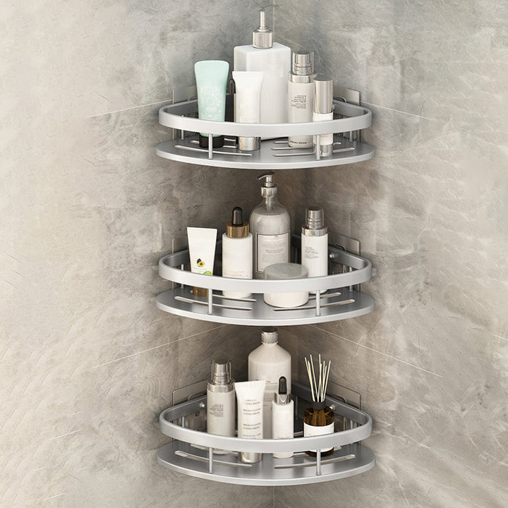 Lisslune | Silver/Black Bathroom Accessories Set Modern 1/2/3 - Piece Bathroom Shelf