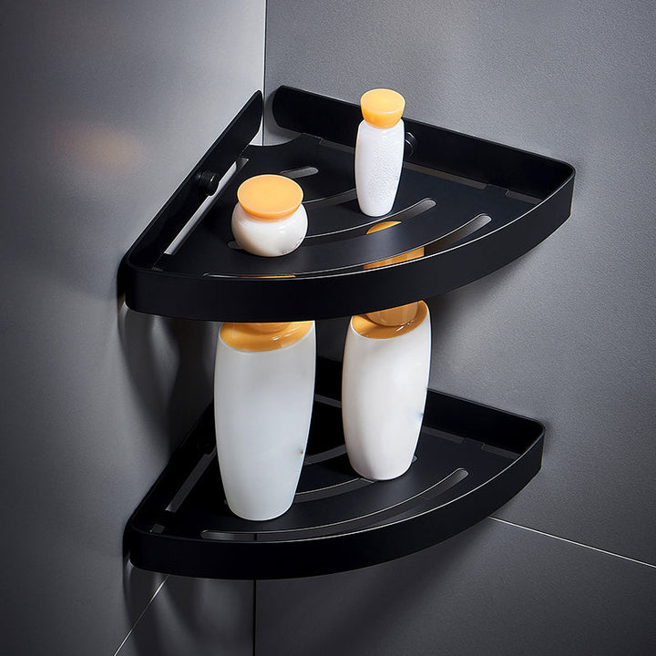 Lisslune | Silver/black Bathroom accessory set Modern 1/2/3 - Piece Bathroom shelf