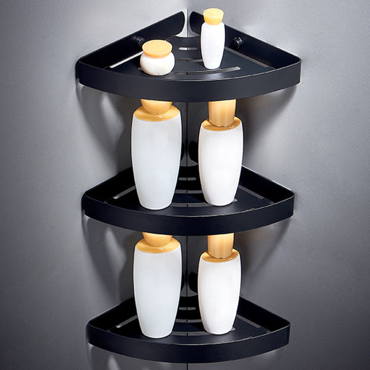 Lisslune | Silver/black Bathroom accessory set Modern 1/2/3 - Piece Bathroom shelf