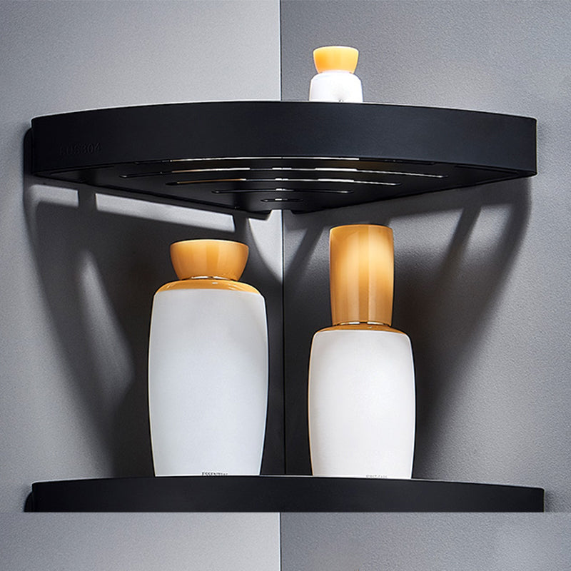 Lisslune | Silver/black Bathroom accessory set Modern 1/2/3 - Piece Bathroom shelf