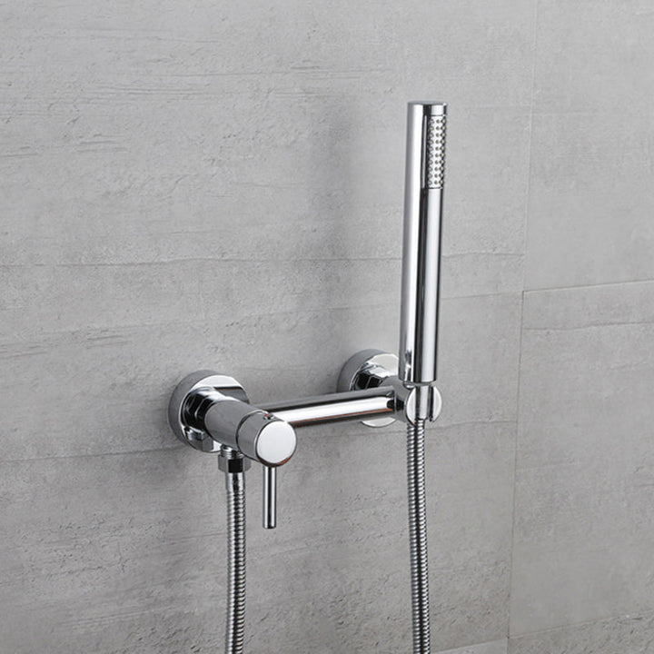 Lisslune | Lever Handle Bathtub Faucet Wall Mount Shower Hose Swivel Spout Bathtub Filling with Hand Shower