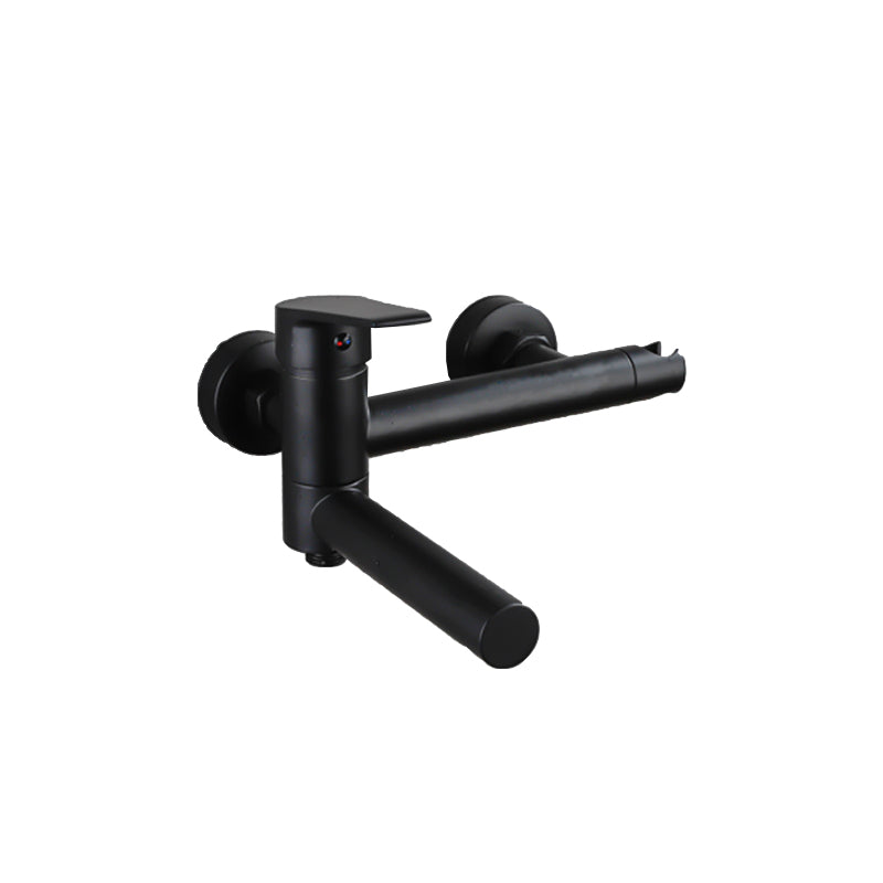 Lisslune | Lever Handle Bathtub Faucet Wall Mount Shower Hose Swivel Spout Bathtub Filling with Hand Shower