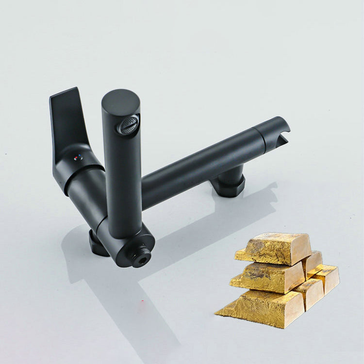 Lisslune | Lever Handle Bathtub Faucet Wall Mount Shower Hose Swivel Spout Bathtub Filling with Hand Shower
