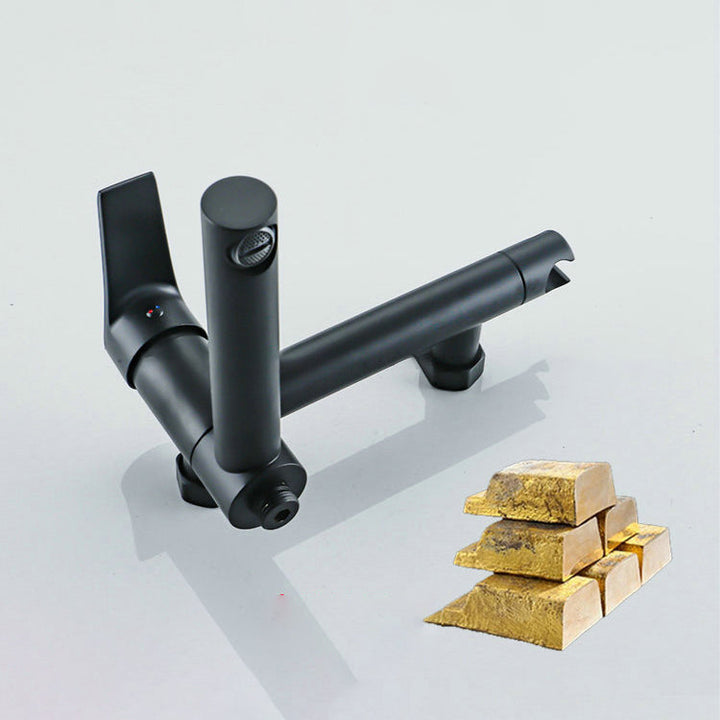 Lisslune | Lever Handle Bathtub Faucet Wall Mount Shower Hose Swivel Spout Bathtub Filling with Hand Shower