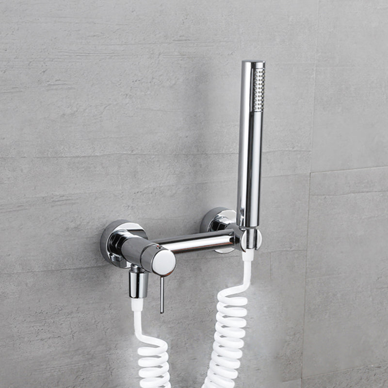 Lisslune | Lever Handle Bathtub Faucet Wall Mount Shower Hose Swivel Spout Bathtub Filling with Hand Shower