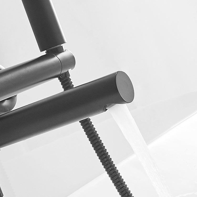 Lisslune | Swivel spout bathtub faucet single lever handle hand shower bathtub filling valve with shower hose