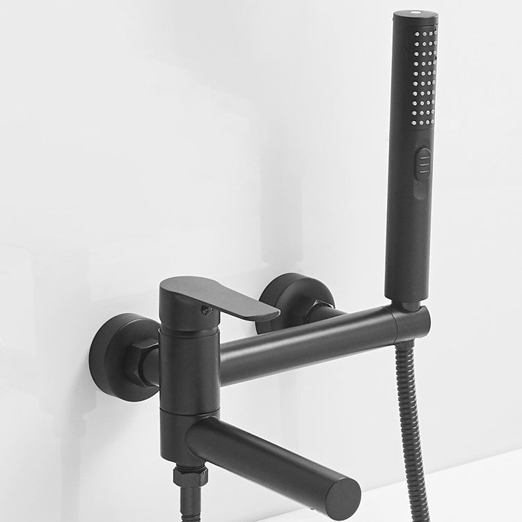 Lisslune | Swivel spout bathtub faucet single lever handle hand shower bathtub filling valve with shower hose