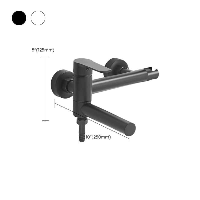 Lisslune | Swivel spout bathtub faucet single lever handle hand shower bathtub filling valve with shower hose