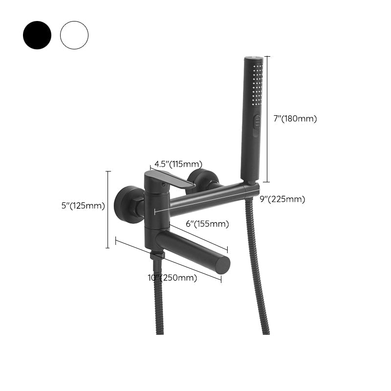 Lisslune | Swivel spout bathtub faucet single lever handle hand shower bathtub filling valve with shower hose