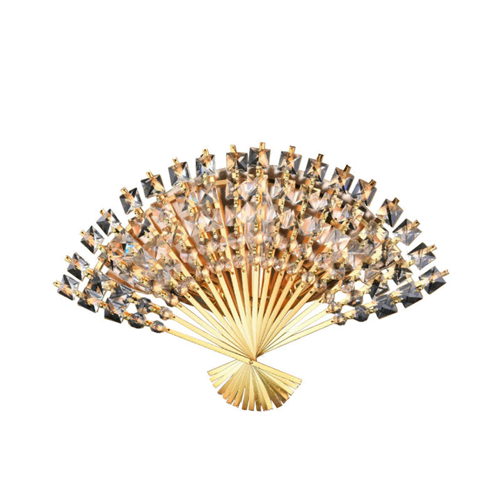Lisslune | Fan-Shape Wall Lamp Lighting Modern Metal 3-Head Gold Finish Wall Mount Lamp Fixture