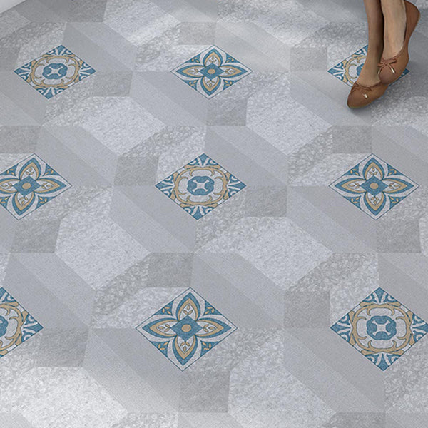 Lisslune | Rectangular Plastic Floor Waterproof Fabric Look Floor Tiles