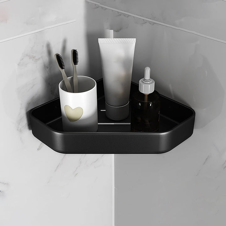 Lisslune | Matt black bathroom accessories set Modern anti-rust 1/2/3-piece bathroom shelf