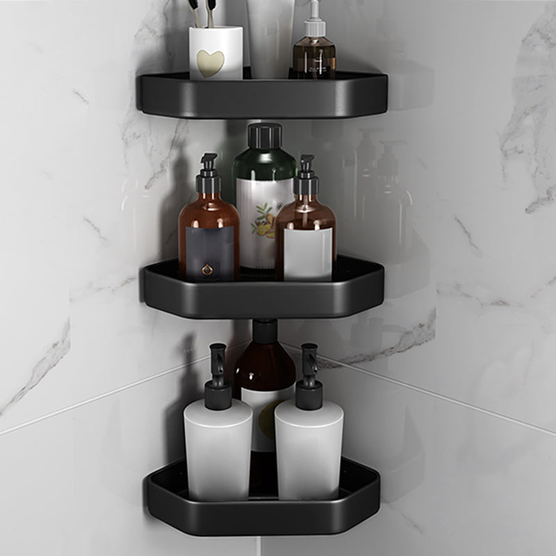 Lisslune | Matt black bathroom accessories set Modern anti-rust 1/2/3-piece bathroom shelf