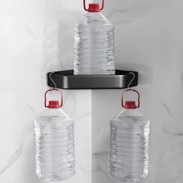 Lisslune | Matt black bathroom accessories set Modern anti-rust 1/2/3-piece bathroom shelf