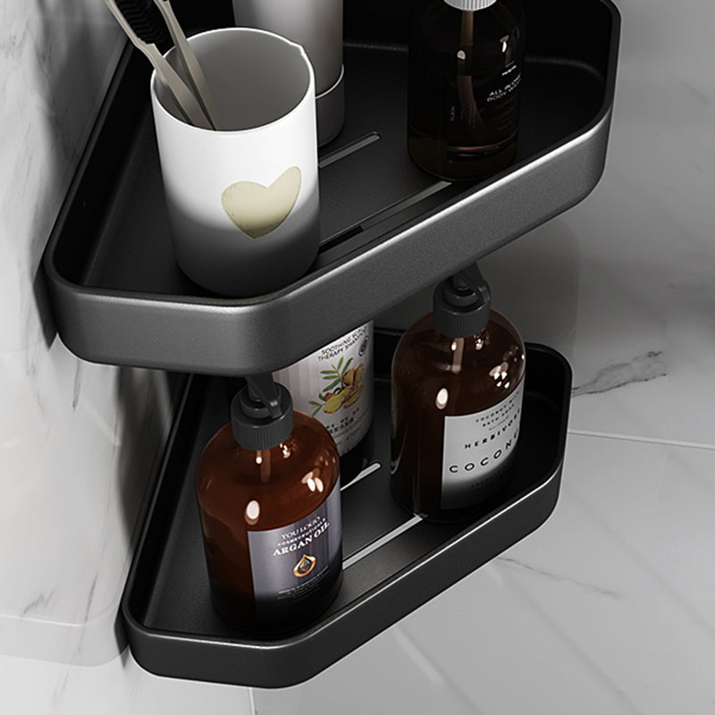 Lisslune | Matt black bathroom accessories set Modern anti-rust 1/2/3-piece bathroom shelf