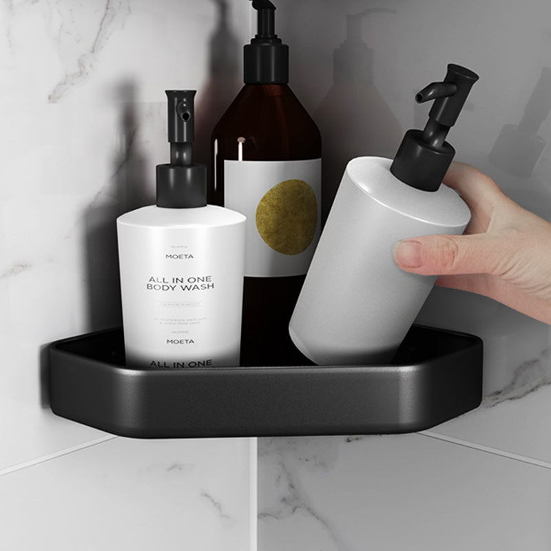 Lisslune | Matt black bathroom accessories set Modern anti-rust 1/2/3-piece bathroom shelf